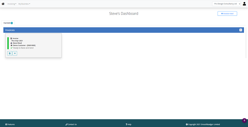 easyinvoice - dashboard invoice